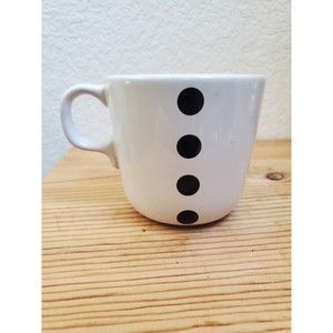Ikea Coffee Tea Mug Cup White with Black Dots Tickar Replacement